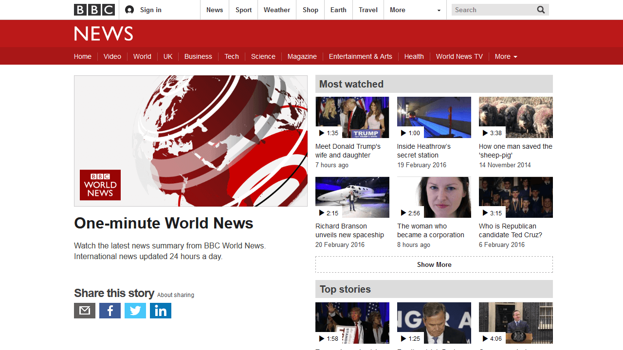 Экспресс новости на BBC